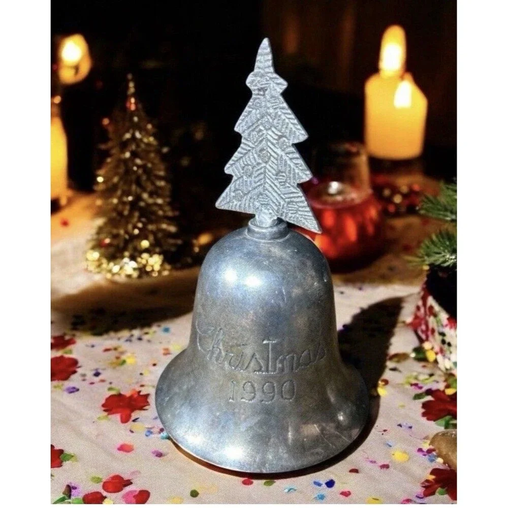 Vintage 90s Silverplated Christmas Bells Set 1990 1993 1995 Holiday